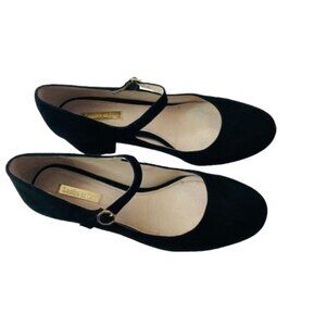 Louise et Cie Black Suede Mary Jane Shoes Professional, Block Heel EUC, sz 8.5N